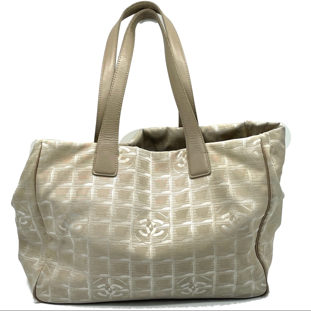Beige Chanel Nylon Travel Line Tote